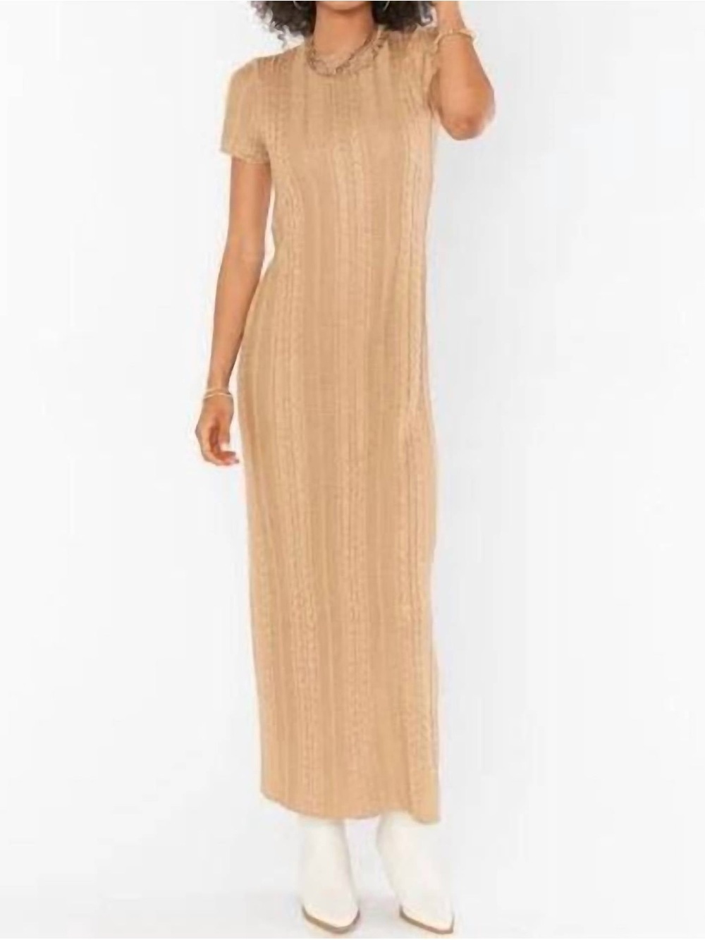 Show Me Your MuMu Gold Ribbed Maxi Dress